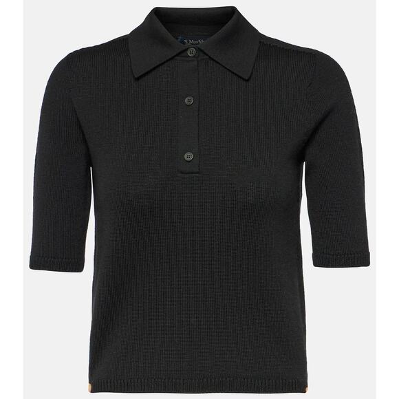 S Max Mara Gemma knitted wool polo shirt Size US Small New - Picture 1 of 9